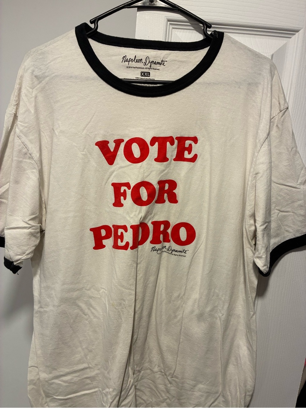"Vote for Pedro" Short Sleeve Tee - White/Black